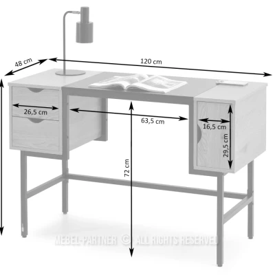 Psací stůl HELDER - dub / černý