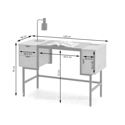 Psací stůl HELDER - dub / černý
