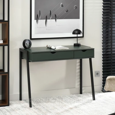 Psací stůl ERCHIS - zelený / černý