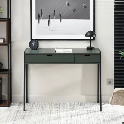 Psací stůl ERCHIS - zelený / černý