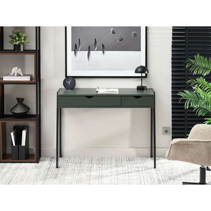 Psací stůl ERCHIS - zelený / černý