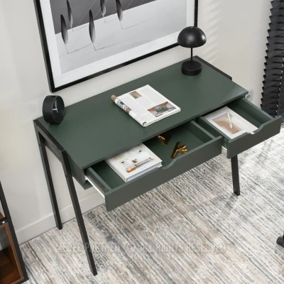 Psací stůl ERCHIS - zelený / černý