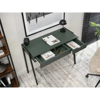 Psací stůl ERCHIS - zelený / černý