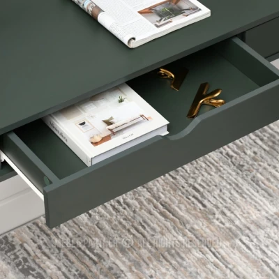 Psací stůl ERCHIS - zelený / černý