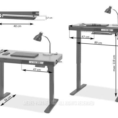 Pracovní stůl 100 HESOL - krémový