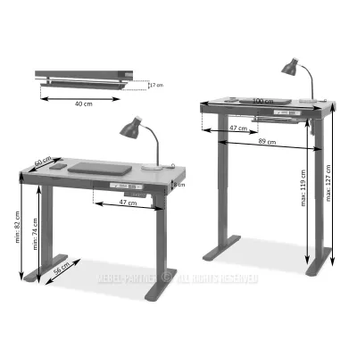 Pracovní stůl 100 HESOL - krémový