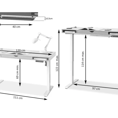 Pracovní stůl 120 HESOL - krémový