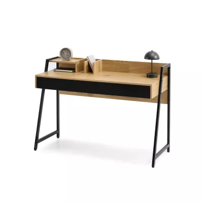 Široký psací stůl BATO - dub / černý