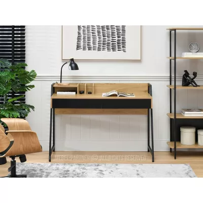 Široký psací stůl BATO - dub / černý