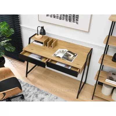 Široký psací stůl BATO - dub / černý