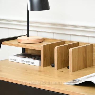 Široký psací stůl BATO - dub / černý