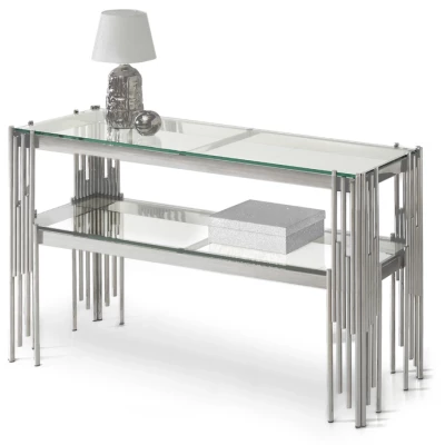 Luxusní konzolový stolek ACHIM - stříbrný