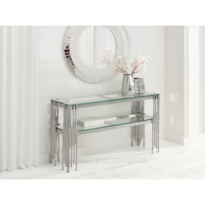 Luxusní konzolový stolek ACHIM - stříbrný
