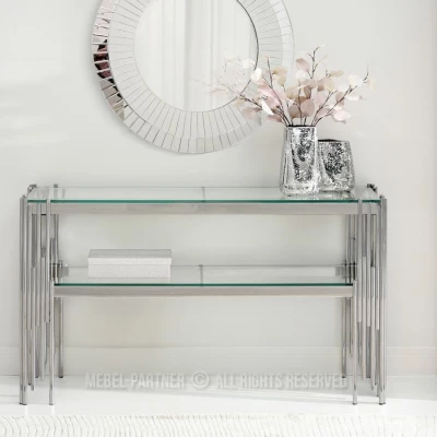 Luxusní konzolový stolek ACHIM - stříbrný