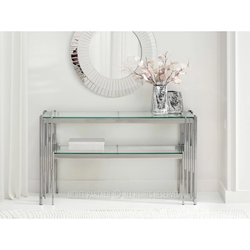 Luxusní konzolový stolek ACHIM - stříbrný