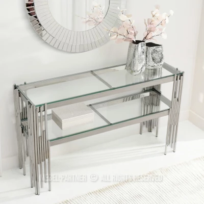 Luxusní konzolový stolek ACHIM - stříbrný