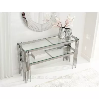 Luxusní konzolový stolek ACHIM - stříbrný