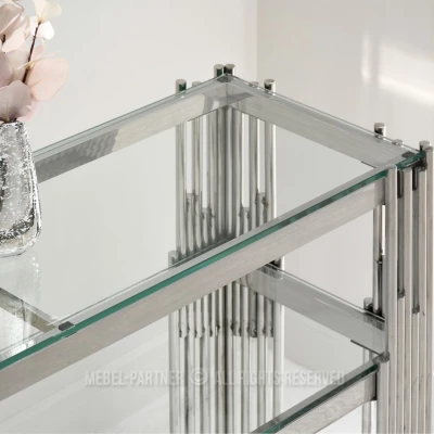 Luxusní konzolový stolek ACHIM - stříbrný