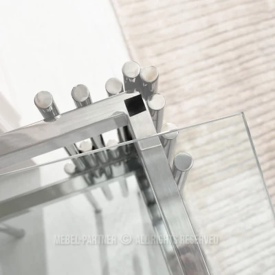 Luxusní konzolový stolek ACHIM - stříbrný