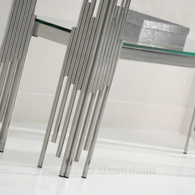 Luxusní konzolový stolek ACHIM - stříbrný