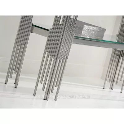 Luxusní konzolový stolek ACHIM - stříbrný