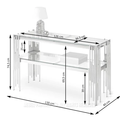 Luxusní konzolový stolek ACHIM - stříbrný