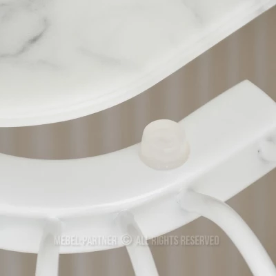 Designový konzolový stolek IRAKLI - bílý mramor / bílý