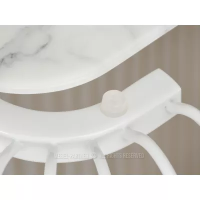 Designový konzolový stolek IRAKLI - bílý mramor / bílý