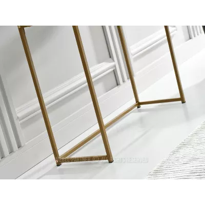 Konzolový stolek NIRAI se šuplíkem - bílý / zlatý