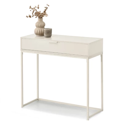 Konzolový stolek NIRAI se šuplíkem - krémový