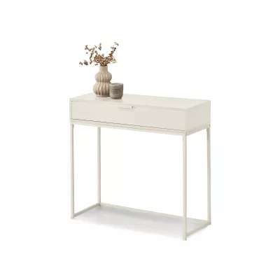 Konzolový stolek NIRAI se šuplíkem - krémový