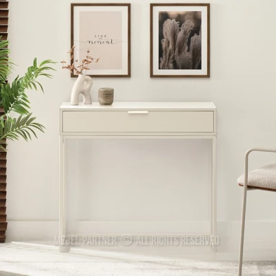 Konzolový stolek NIRAI se šuplíkem - krémový