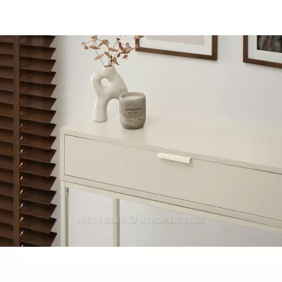 Konzolový stolek NIRAI se šuplíkem - krémový