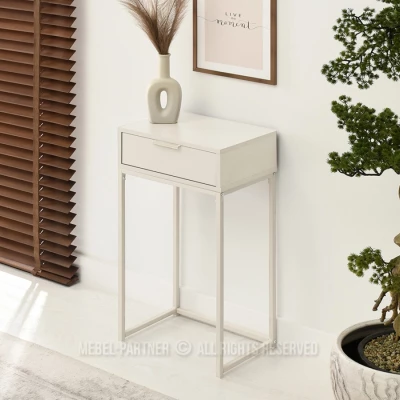 Úzký konzolový stolek NIRAI - krémový