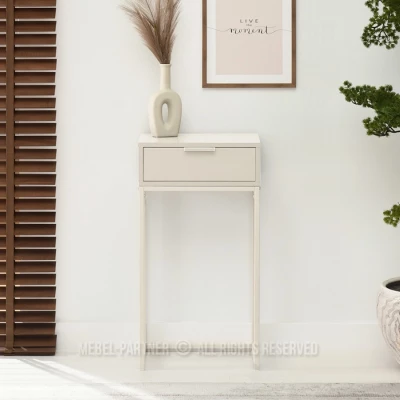 Úzký konzolový stolek NIRAI - krémový