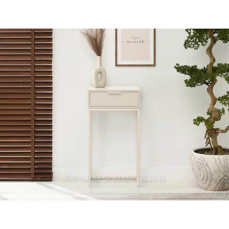 Úzký konzolový stolek NIRAI - krémový