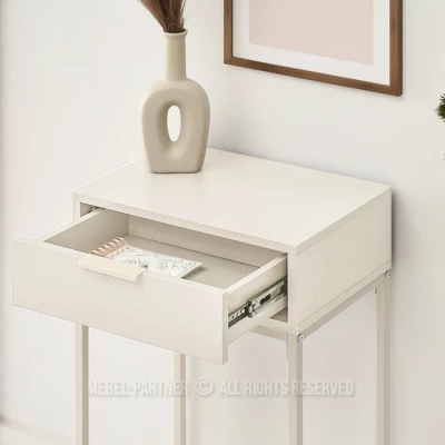Úzký konzolový stolek NIRAI - krémový