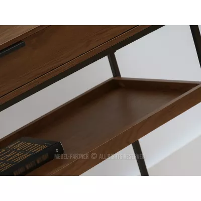 Konzolový stolek NIRAI s policí a šuplíkem - ořech / černý