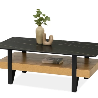 Konferenční stolek RUSLAN - černý mramor / dub