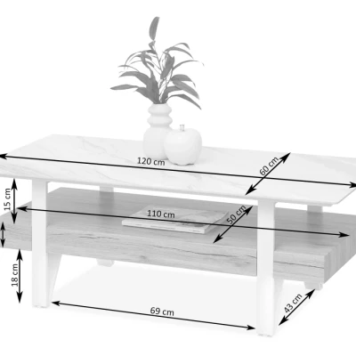 Konferenční stolek RUSLAN - černý mramor / dub