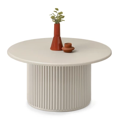 Kulatý konferenční stolek ALBAN - béžový