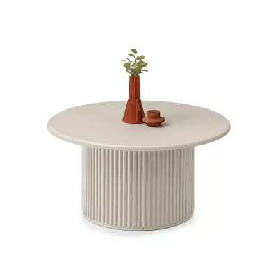 Kulatý konferenční stolek ALBAN - béžový