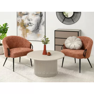 Kulatý konferenční stolek ALBAN - béžový