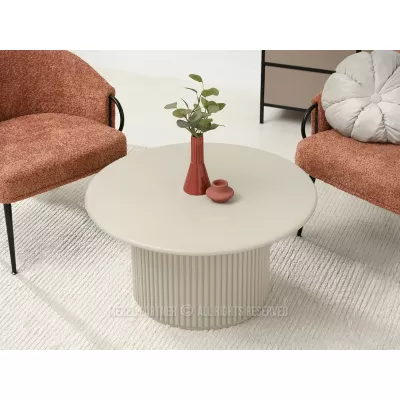 Kulatý konferenční stolek ALBAN - béžový