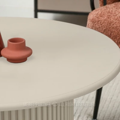 Kulatý konferenční stolek ALBAN - béžový