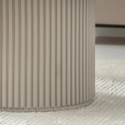 Kulatý konferenční stolek ALBAN - béžový