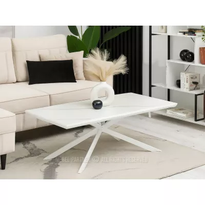 Konferenční stolek HERALDO - bílý mramor / bílý