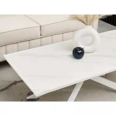 Konferenční stolek HERALDO - bílý mramor / bílý