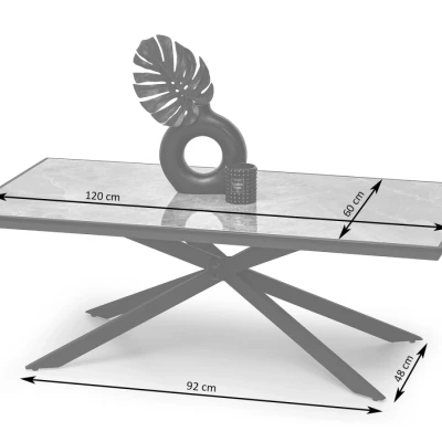 Konferenční stolek HERALDO - bílý mramor / bílý