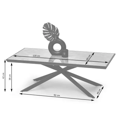 Konferenční stolek HERALDO - bílý mramor / bílý